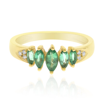 Anillo en oro con Esmeralda de Zambia AAA