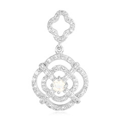 Colgante en plata con Piedra de Luna arcoíris
