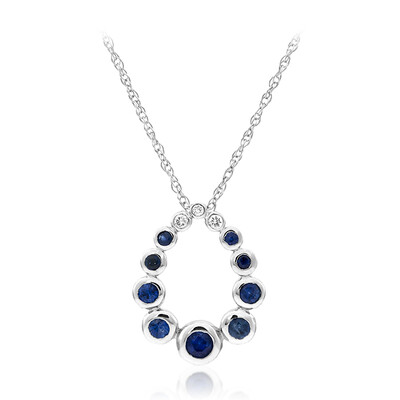 Collar en oro con Zafiro azul Ceylon