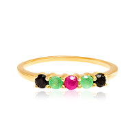 Anillo en plata con Zafiro  negro
