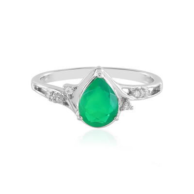Anillo en plata con Ópalo verde de Etiopia