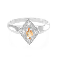 Anillo en plata con Zafiro naranja