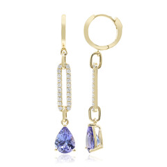Pendientes en oro con Tanzanita AAA (CIRARI)