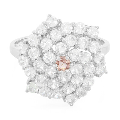 Anillo en plata con Zafiro Padparadscha