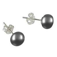 Pendientes en plata con Perla Freshwater