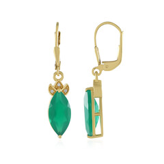 Pendientes en plata con Ónix verde