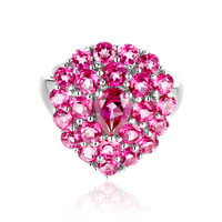 Anillo en plata con Topacio rosa