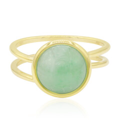 Anillo en oro con Jadeita verde
