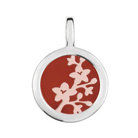 Colgante en plata con Ámbar cereza del Báltico