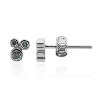 Pendientes en plata con Diamante azul cielo I1