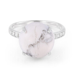 Anillo en plata con Howlita