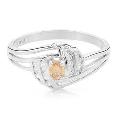 Anillo en plata con Zafiro Padparadscha