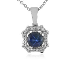 Collar en plata con Zafiro estrella azul