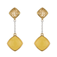 Pendientes en plata con Ámbar báltico Milky