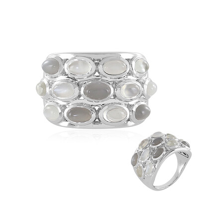 Anillo en plata con Piedra de Luna blanca (KM by Juwelo)