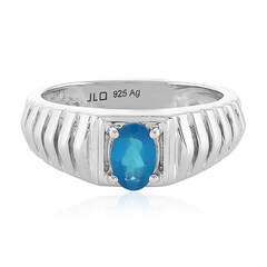 Anillo de hombre en plata con Apatita azul neón