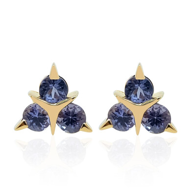 Pendientes en oro con Tanzanita (de Melo)