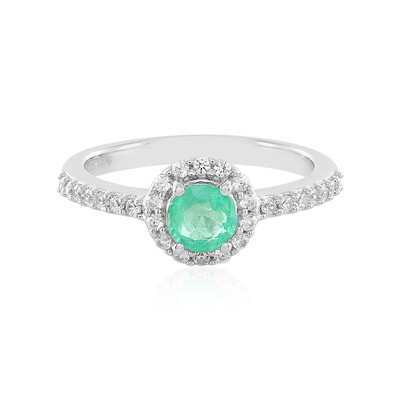 Anillo en plata con Esmeralda de Rusia