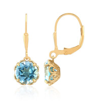 Pendientes en plata con Topacio azul cielo
