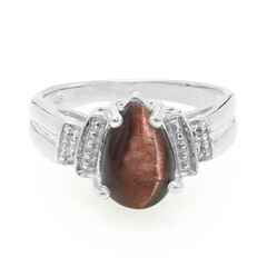 Anillo en plata con Ojo de tigre rojo