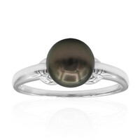 Anillo en platino con Perla cultivada de Tahití