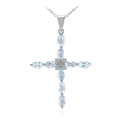 Collar en plata con Topacio azul cielo