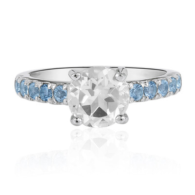 Anillo en plata con Topacio blanco