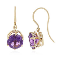 Pendientes en oro con Amatista de Kalomo AAA (PHANTASIA)