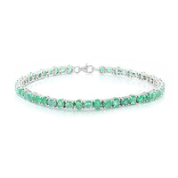 Brazalete en plata con Esmeralda de Zambia