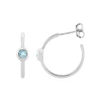 Pendientes en plata con Topacio azul cielo