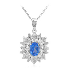 Collar en plata con Topacio azul índigo