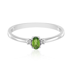 Anillo en plata con Diópsido de Rusia