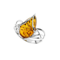 Anillo en plata con Ámbar báltico