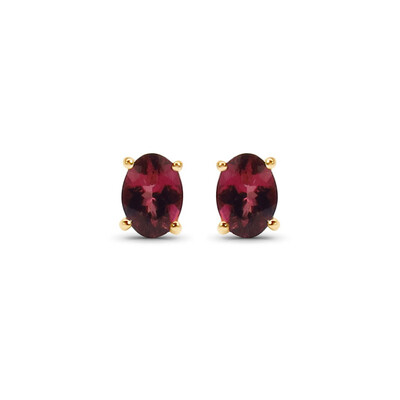 Pendientes en oro con Turmalina rosa
