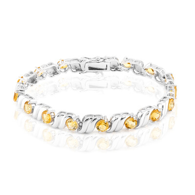 Brazalete en plata con Citrino