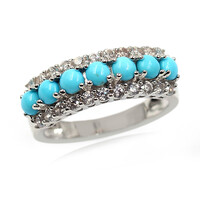 Anillo en plata con Turquesa bella durmiente