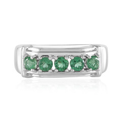 Anillo en plata con Apatita verde