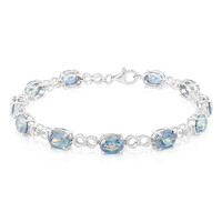 Brazalete en plata con Topacio brillo de luna