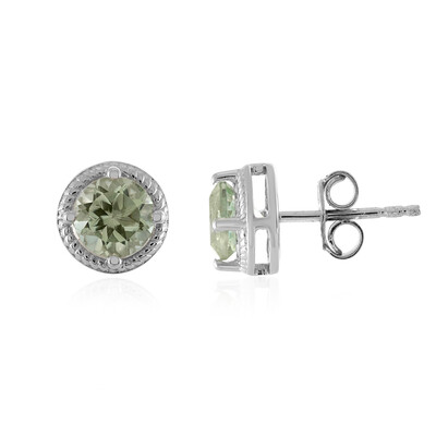 Pendientes en plata con Amatista verde