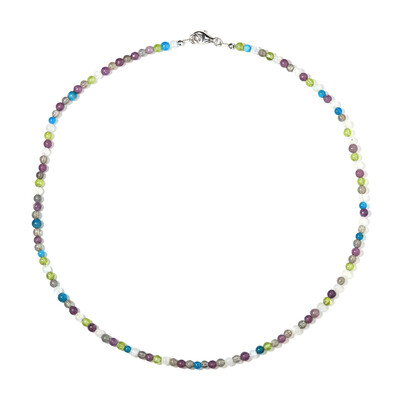 Collar en plata con Apatita azul neón