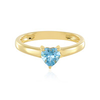 Anillo en plata con Topacio azul suizo