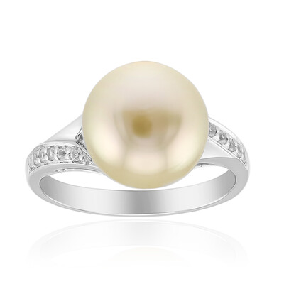 Anillo en plata con Perla dorada del Mar del Sur Kabira  (TPC)