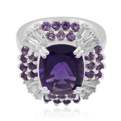 Anillo en plata con Amatista de Zambia