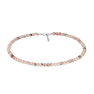 Collar en plata con Ópalo rosa