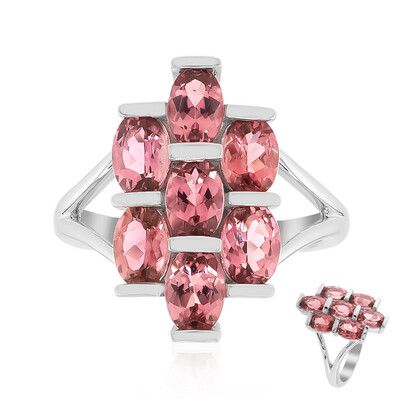 Anillo en plata con Turmalina rosa de Brasil (Pallanova)