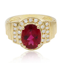 Anillo en oro con Rubelita de Brasil AAA