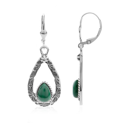 Pendientes en plata con Malaquita (Desert Chic)