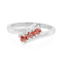 Anillo en plata con Zafiro naranja
