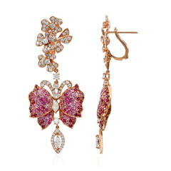 Pendientes en oro con Zafiro de Ceilán rosa (Estée Collection)