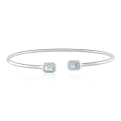 Brazalete en plata con Aguamarina de Brasil